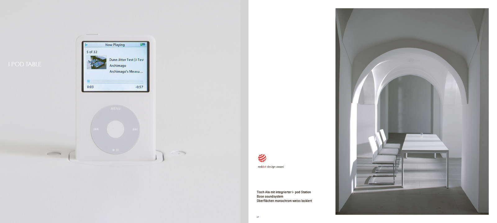 iPod, table, Tischdesign